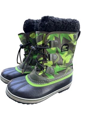 Sorel Kids Yoot PAC Green Camo Waterproof Winter Boots - 3